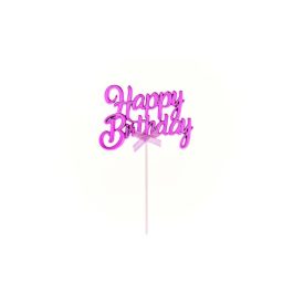 Tortadísz - Happy Birthday - rózsaszín