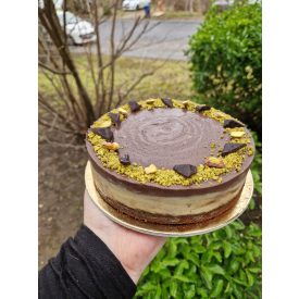 Pisztáciás-csokoládé mousse torta