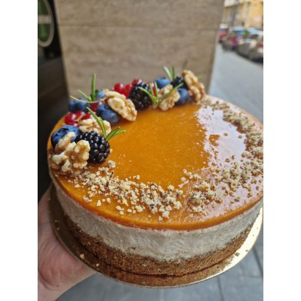 Diós 'túrós' sárgabarackos torta