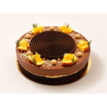 Narancsos-csoki mousse torta tonkababos marcipánnal