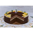 Narancsos-csoki mousse torta tonkababos marcipánnal