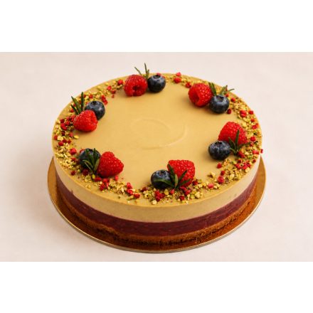Pisztáciás-málnás mousse torta