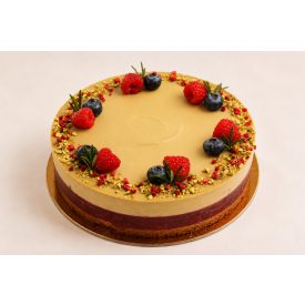 Pisztáciás-málnás mousse torta