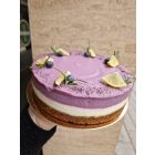 Szeder-citrom-levendula-mák torta