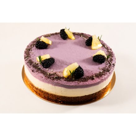 Szeder-citrom-levendula-mák torta