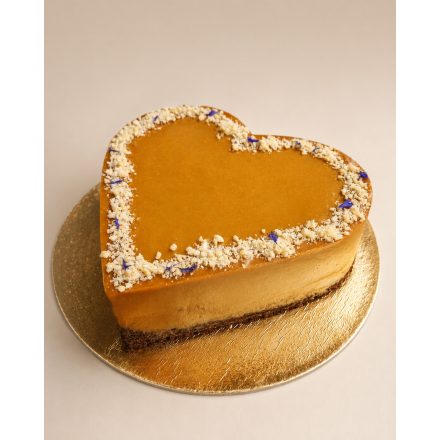 Szív alakú torta - Sós-karamellás brownie