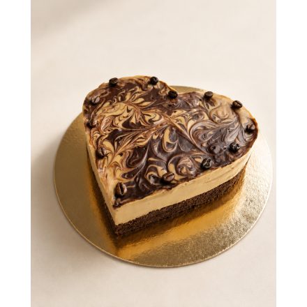 Szív alakú torta - Tiramisu brownie