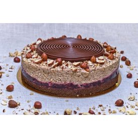 Törökmogyorós-feketeribizlis brownie